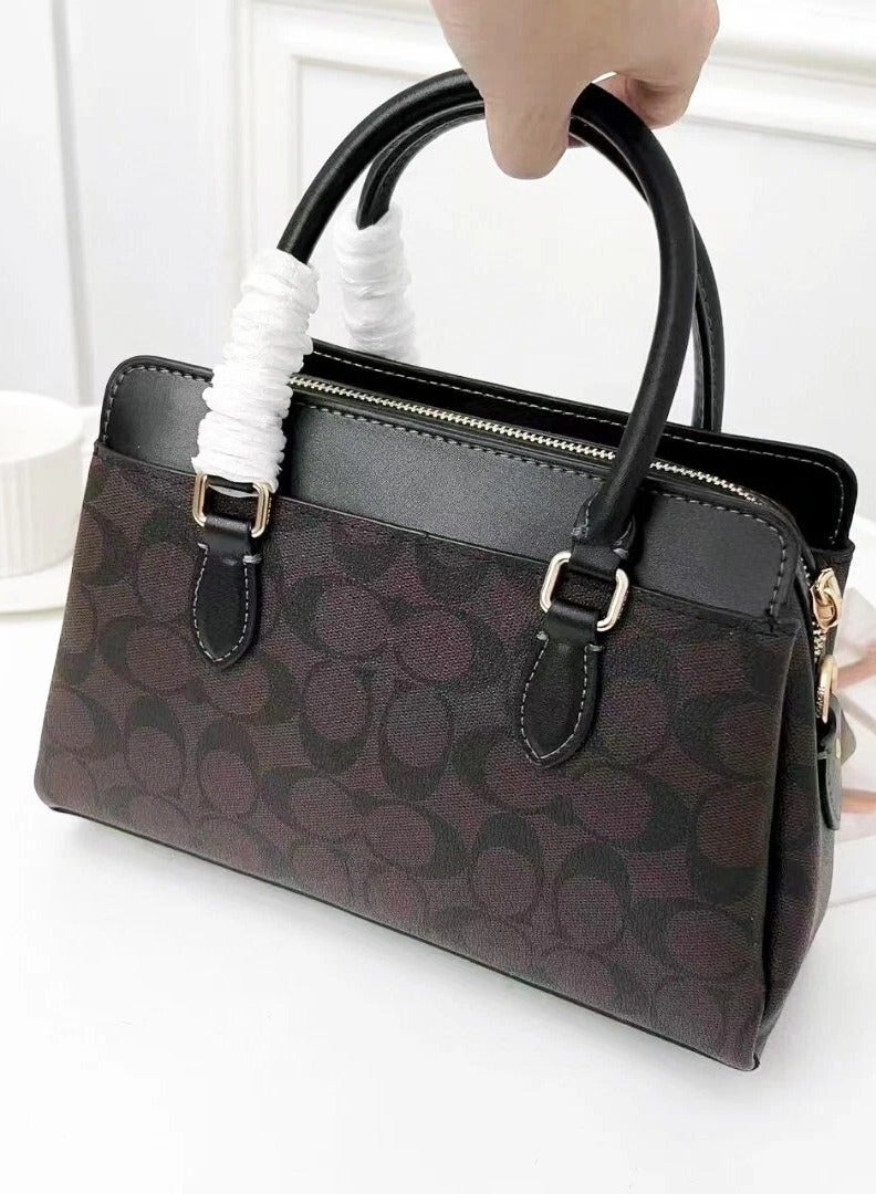 coachoutlet Coach Darcie Carryall Signature Canvas Shoulder & Crossbody Bag – Walnut Black, 26cm - Image 3